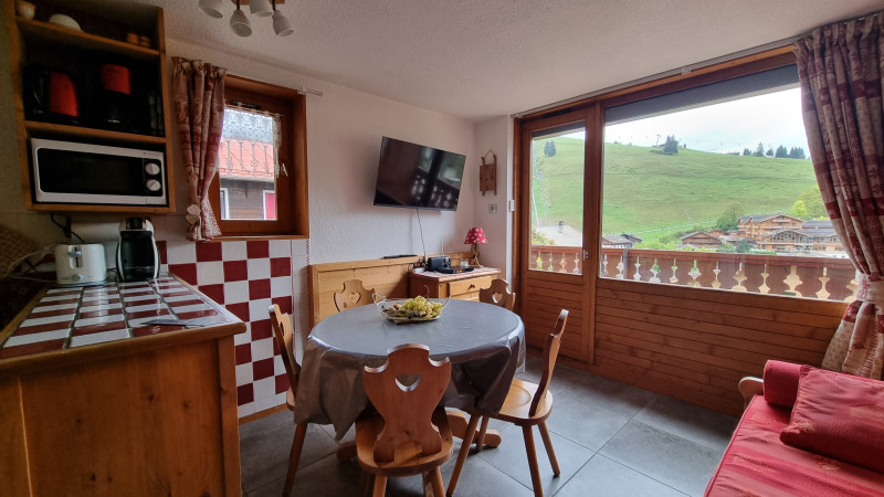 sejour-cuisine location2pièces-3étoiles-prochesdespistes-laclusaz